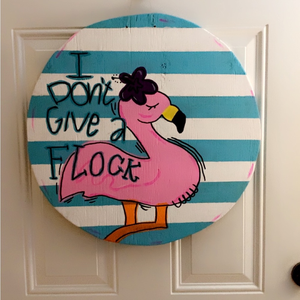 Home Made Flamingo Door Hanger